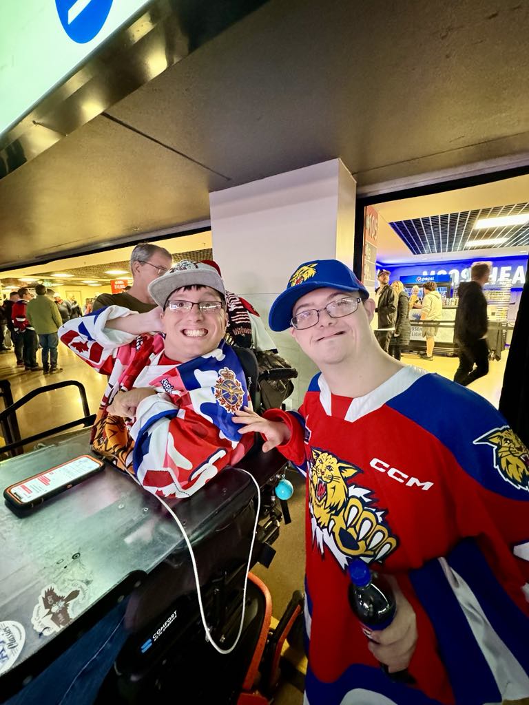 Tyler with another hockey fan